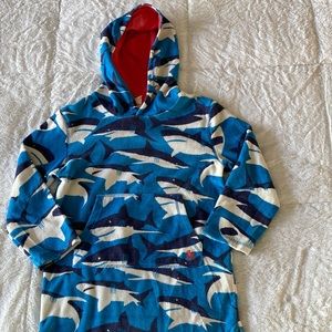 Mini Boden swim beach pullover. Size 7-8.  Blue, white, gray.